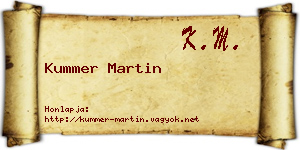 Kummer Martin névjegykártya